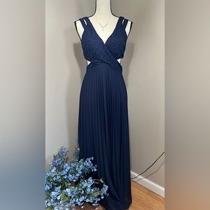 Navy Blue Sweetheart Prom Dress - Speechless